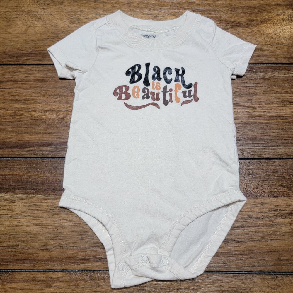 Carter's Infant Unisex Body Suit "Black Is Beautiful" - Size 9M